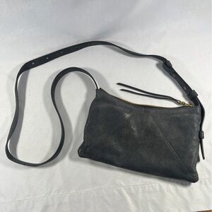 HOBO Paulette Small Leather Crossbody Bag - Black/Gray Metallic